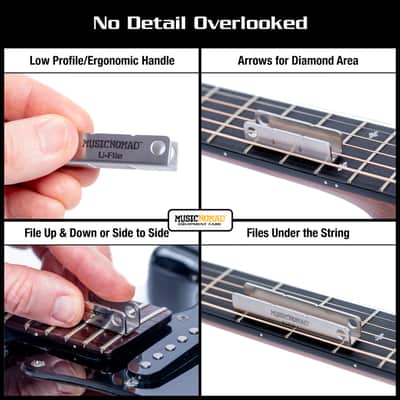 Music Nomad Fret Leveler - Diamond U-File for Leveling Single Guitar Frets - 3 Pack (1.25", 2", 3") image 5