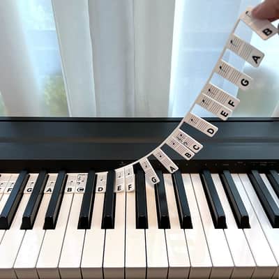 Piano Notes Guide Removable Learn Note Label for 88-Key Full Size, Made of Silicone Better than Stickers image 1