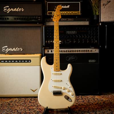 Fender Vintera ’50s Stratocaster – 2019 – White Blonde – Very Good Condition – Upgraded Graph Tech Saddles – w/ Gig Bag image 2