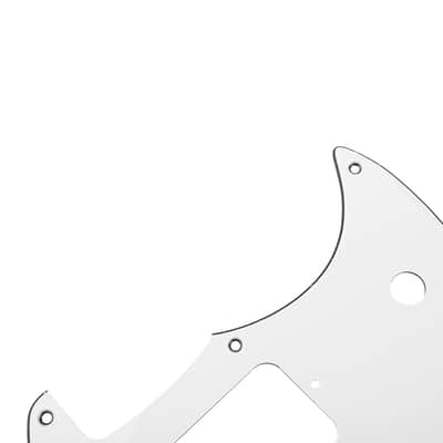 1Pcs Yootones HH 9 Holes Round Corner Guitar Pickguard 2 Humbuckers Compatible with Squier Bullet Series Mustang Electric Guitar (3Ply White) image 3