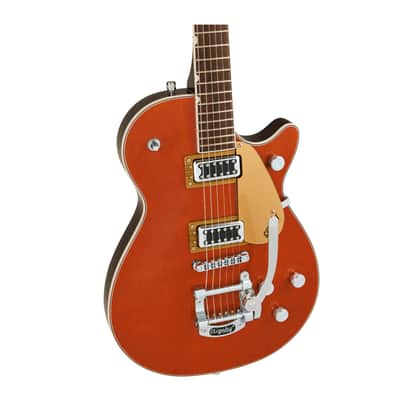 Gretsch G5230T Electromatic Jet FT Single Cut Electric Guitar with Bigsby Mahogany Body Maple Top and Chrome Hardware (Orange Stain) image 4