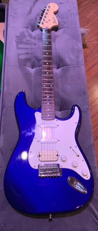 2007 Fender metallic blue Squier Strat Affinity Series image 1