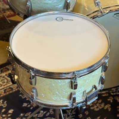 VINTAGE 1950's WFL Drum Set in White Marine Pearl - 14x24, 9x13, 16x16, 16x16, 6.5x14 image 20