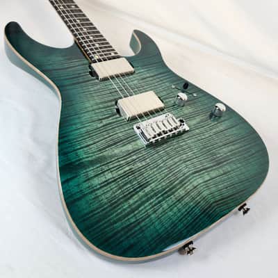 Tom Anderson Angel, Flame Maple Top, Ziricote FB, HC1/HC2+, Cajun Key Lime to Teal Burst, w/Bag image 10