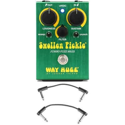 Way Huge Swollen Pickle MkIIS Jumbo Fuzz Pedal (small) with 3 Patch Cables image 2