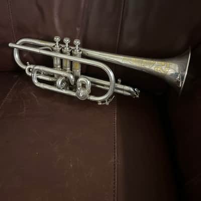 Buescher True Tone Model 250 (very rare) Bb and A Cornet (Popularity Model) (1928) SN 247989 (Silver plated)(gold wash bell) image 3