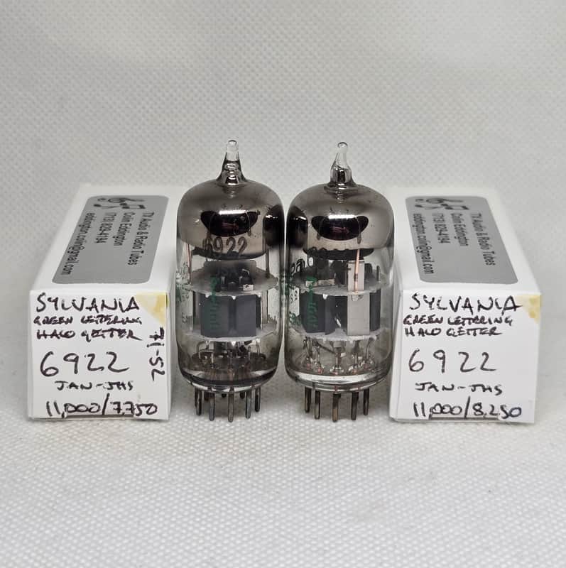 Sylvania JAN 6922 Halo Getter Matched Pair NOS 6DJ8 ECC88 E88CC image 1