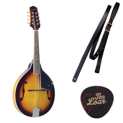 Savannah  SA-120 Flamed A-Model Mandolin Sunburst + 12 picks + LM leather strap image 1
