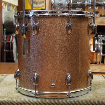1966 Slingerland Modern Jazz Outfit in Sparkling Champagne Pearl 14x20 8x12 14x14 image 10