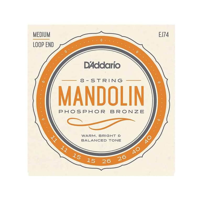 D'Addario EJ74 Phosphor Bronze Mandolin Strings, Medium, 11-40 image 1
