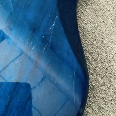 Transparent Blue 4 String Bass Basswood Body image 11