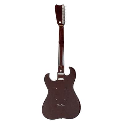 Silvertone 1449 Series Double Cut Guitar - Red Silver Flake Burst image 8