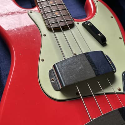 Immagine 2024 Fender Custom Shop 1963 Jazz Bass Journeyman Relic Fiesta Red Mint - 14