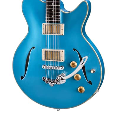 Eastman Romeo LA Semi-Hollow Celestine Blue Electric Guitar with Hardshell Case image 1