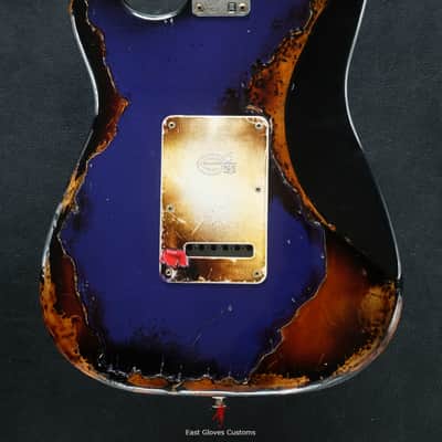 Fender Stratocaster Midnight Blue/Sunburst Heavy Aged Relic by East Gloves Customs image 7
