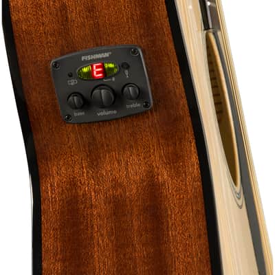 Fender CC-60SCE Concert Acoustic Electric Guitar - Walnut Fingerboard, Natural image 7