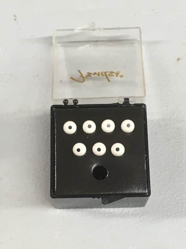 6 Fender Solid White Guitar Bridge Pin For Acoustic Guitar Full Set + Jewel Case image 1