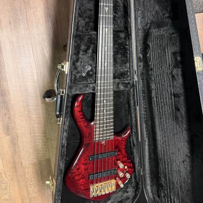 Warrior Custom Build DM 6 String Bass 2000s - Quilted Red image 13