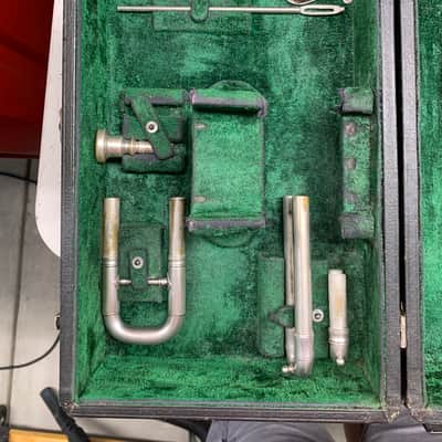 Cornet- JW York and Sons New Model Monarch Bb A 1906-1910 Satin Silver image 2