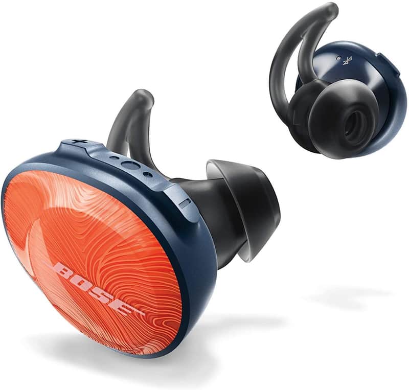 Bose - Soundsport Free Wireless Headphones True Wireless Earbuds - Orange/ Navy (Open Box) image 1