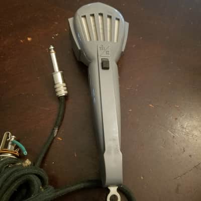 Webster Chicago RARE plastic handle variant MM35 Vintage Crystal Harp Mic 1950s MM-35 grey plastic cloth cord image 1