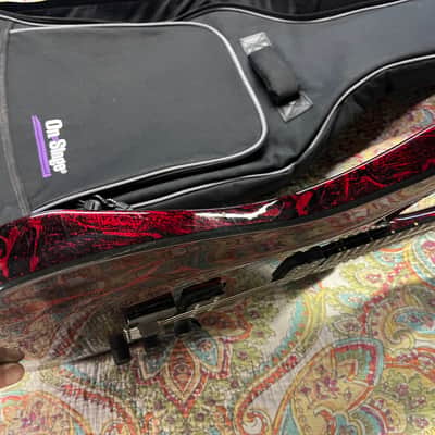 Schecter C-1 Silver Mountain Blood Moon Electric Guitar w Case image 4