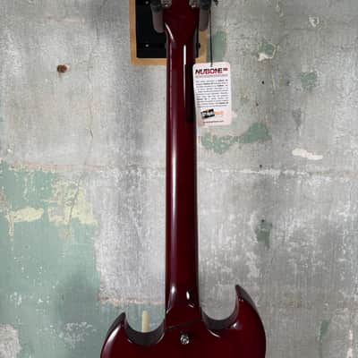 Vintage VS6V-CR Reissue Series Double Cut with Vibrola Tailpiece - Cherry Red image 8