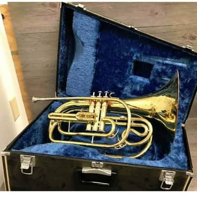 Yamaha YHR-302M Marching French Horn Lacquer, Japan, w/ case/mouthpiece image 11