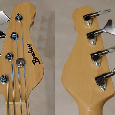 Vintage 1980's Bradley P bass 4 string Electric Bass Guitar made in Japan  Gloss White image 4