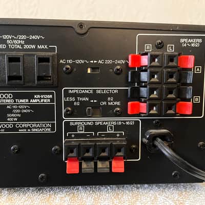 Vintage Kenwood KR-V126R A/V Stereo Receiver-125 WPC Power House-Remote-Tested Working Condition - Black image 6