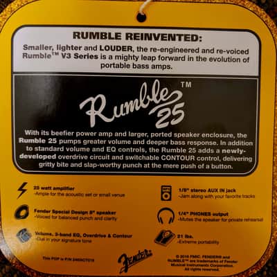 Fender Rumble 25 - Electric Bass Guitar Combo Amplifier - 25 watts image 5