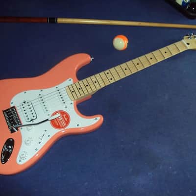 Scalloped Squier SONIC Stratocaster HSS coralred  with Tremolo and  maple Fretboard ,playing ala Yngwie,Ritchie and CO! image 1