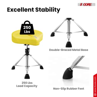 5 Core Drum Throne w 4.5" Padded Stool Adjustable Drummer Chair image 8
