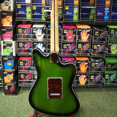 Revelation RJT60M TL semi acoustic guitar in greenburst L/H image 2