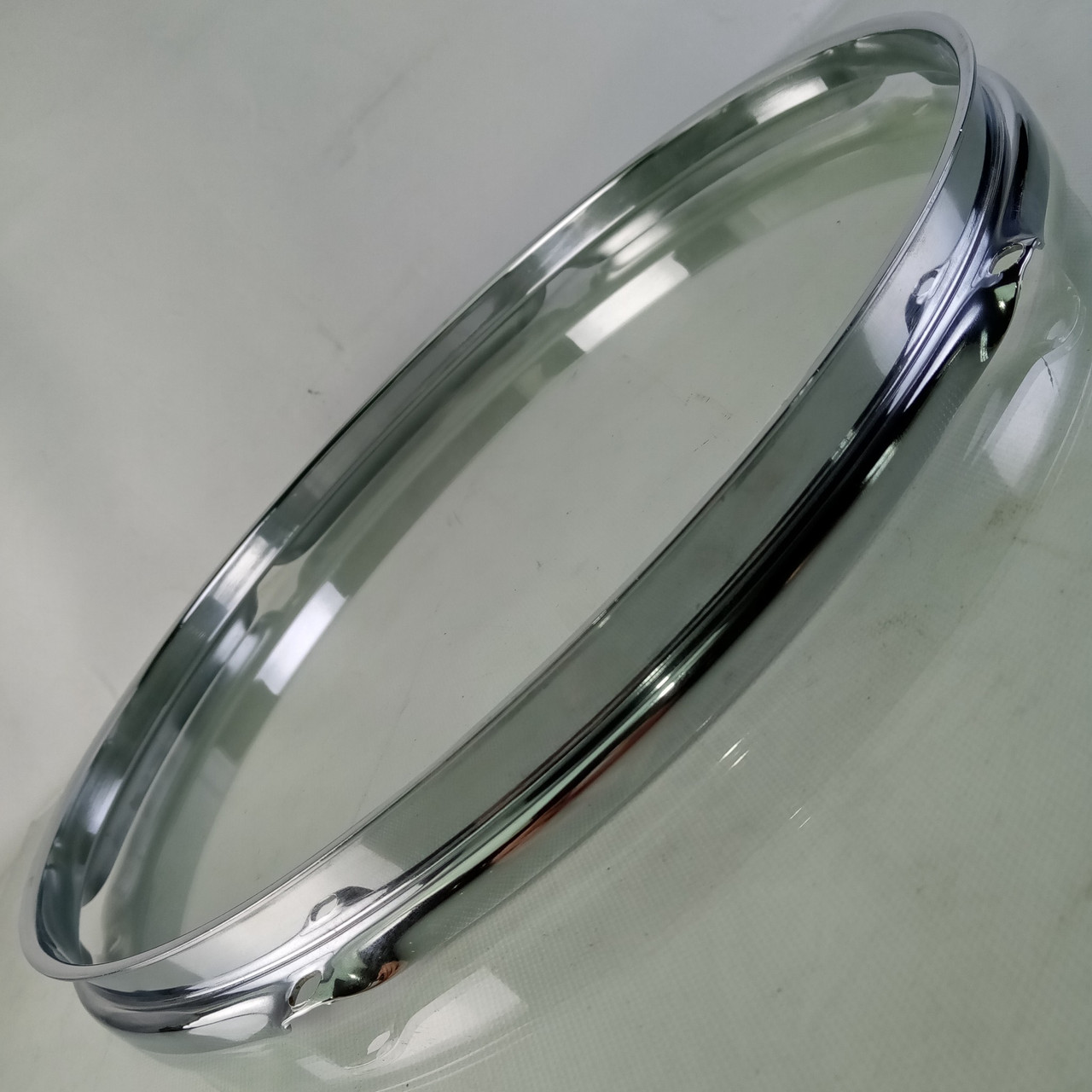 Ludwig 14"COB 6-Lug BRASS Triple-Flange 50s Snare/Floor Tom Drum Rim/Hoop Chrome — main photograph