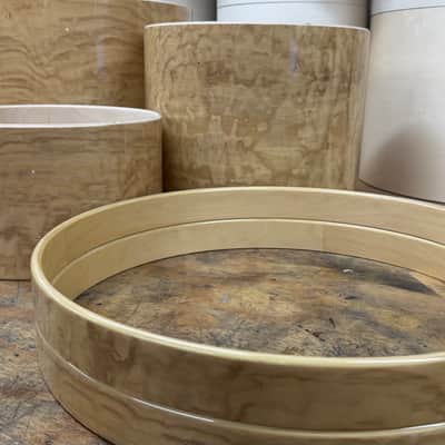 TAMO ASH exotic wood and Maple 7 pcs shell set - 5 ply core shells - Clear gloss polished BEST OFFERS ACCEPTED! image 7