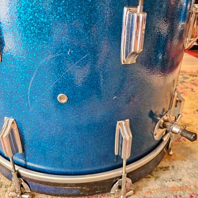 Rogers 20-16-13" Holiday Drum Kit in Blue Sparkle image 7