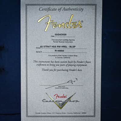 Fender Custom Shop '62 Stratocaster HSS Heavy Relic- Blue Sparkle 2026 (R146850) image 6