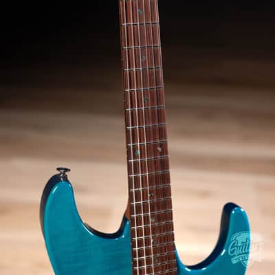 Ibanez MMN1 Martin Miller Signature Guitar w/ Case – Transparent Aqua Blue image 4