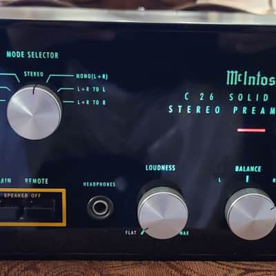 McIntosh C26 Solid State Stereo Preamplifier 1974 Black/Walnut image 2