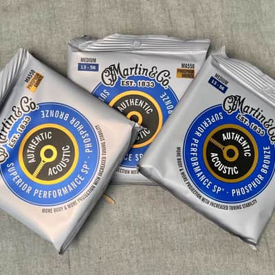 Martin MA550 SP Phos Bronze Auth Guitar Strings Medium 13-56 (3 PACK) image 2