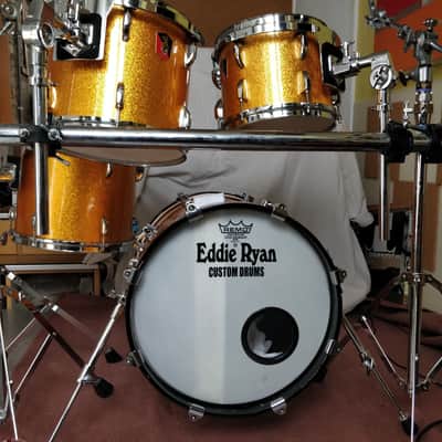 Vintage Eddie Ryan Custom fusion / bop shellpack – 10, 12, 13, 16, 20 in gold sparkle image 3