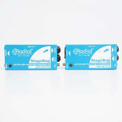 2 Radial SB-1 StageBug Compact Active Direct Boxes DIs w/ Cables #54030 image 1