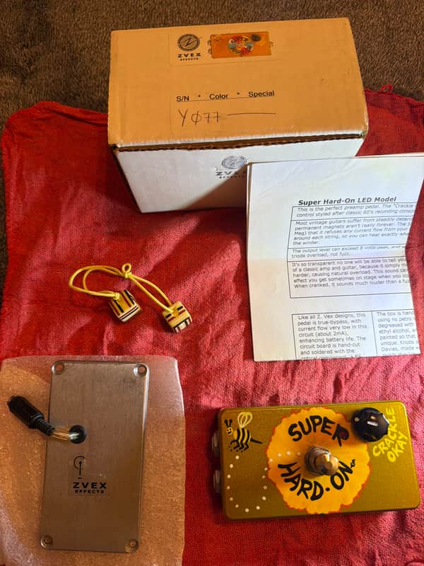 ZVex Hand-Painted Super Hard On (June 2004) - Myrold Artwork - Mint Collector's Bundle with Official ZVex Power Plate