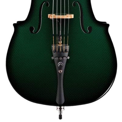 Glasser Carbon Composite Acoustic Electric 5-String Cello Outfit 4/4 size 2020s Green image 2