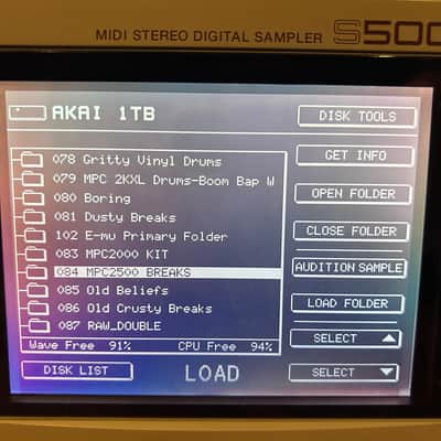 Akai S5000 V2 MIDI Stereo Digital Sampler - 16 Analog outs, 1TB SD ZuluSCSI w 130+GB of sound, sample & instrument libraries, 20x SD card CD-ROM Libraries (1998) image 13