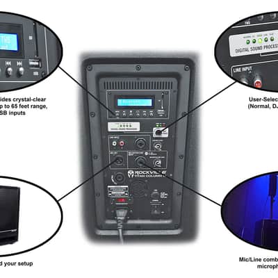 (2) Rockville TITAN COLUMN 12 Pro/DJ Powered Array Speakers w/12" Subs+Carry Bag image 13