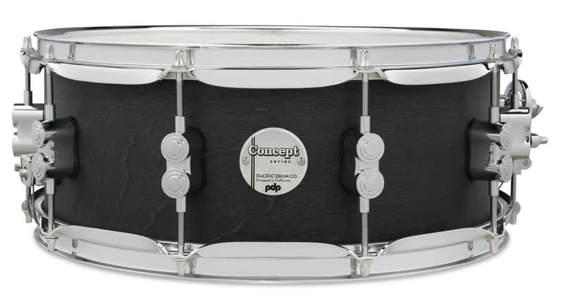 PDP Concept Series Black Wax Maple Snare, 5.5x14, Satin Black w/Chrome Hardware image 1