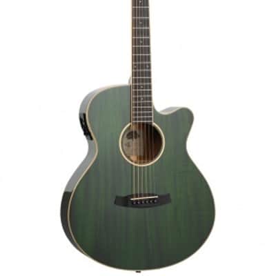 Tanglewood Winterleaf TW4 Super Folk Cutaway Electro-Acoustic Guitar, Green Gloss image 1