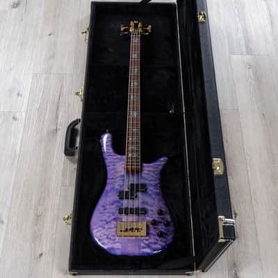 Spector USA NS-2 Bass, Quilt Maple over Reclaimed Redwood, Ultra Violet image 10